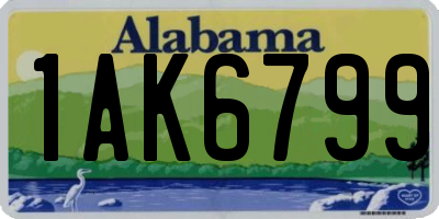 AL license plate 1AK6799