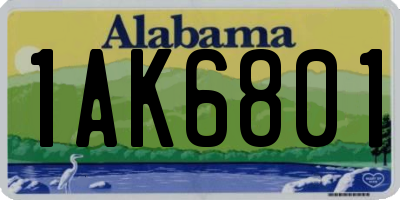 AL license plate 1AK6801