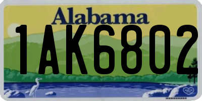 AL license plate 1AK6802