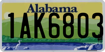 AL license plate 1AK6803