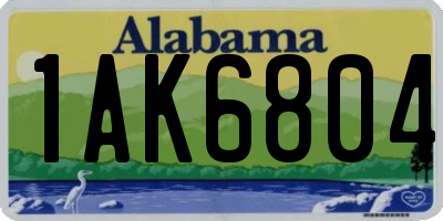 AL license plate 1AK6804