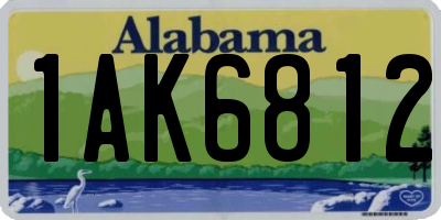 AL license plate 1AK6812