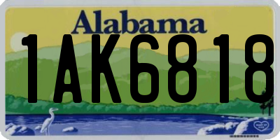 AL license plate 1AK6818