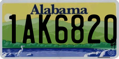 AL license plate 1AK6820
