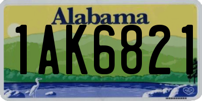 AL license plate 1AK6821