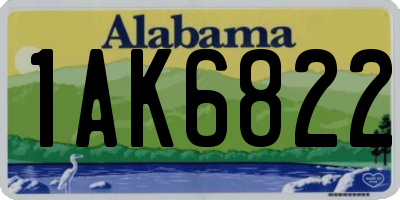 AL license plate 1AK6822