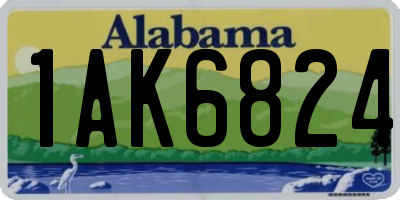 AL license plate 1AK6824