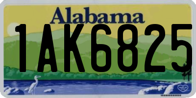 AL license plate 1AK6825