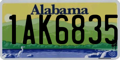 AL license plate 1AK6835