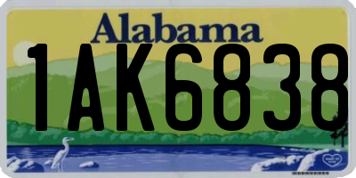 AL license plate 1AK6838