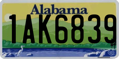AL license plate 1AK6839