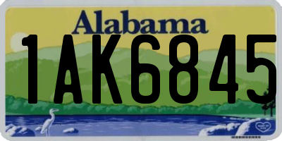 AL license plate 1AK6845