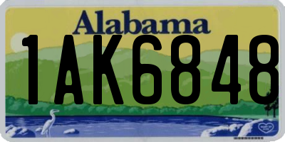 AL license plate 1AK6848