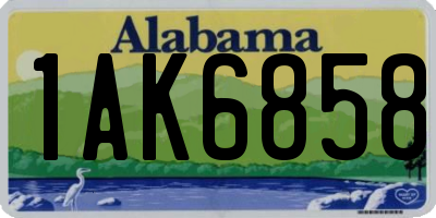 AL license plate 1AK6858