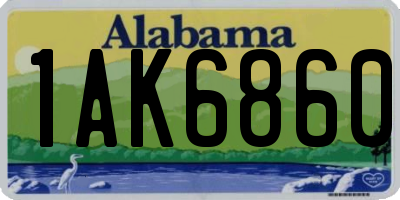 AL license plate 1AK6860