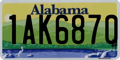 AL license plate 1AK6870