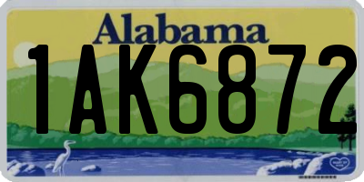 AL license plate 1AK6872