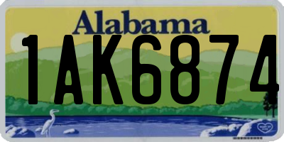 AL license plate 1AK6874