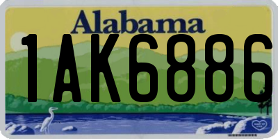 AL license plate 1AK6886
