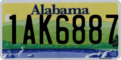 AL license plate 1AK6887