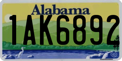 AL license plate 1AK6892