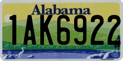 AL license plate 1AK6922