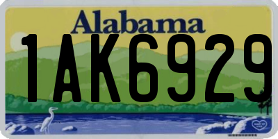 AL license plate 1AK6929