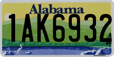 AL license plate 1AK6932