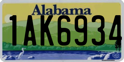 AL license plate 1AK6934