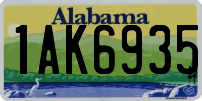 AL license plate 1AK6935