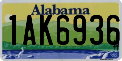 AL license plate 1AK6936