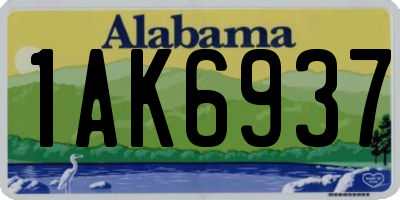 AL license plate 1AK6937
