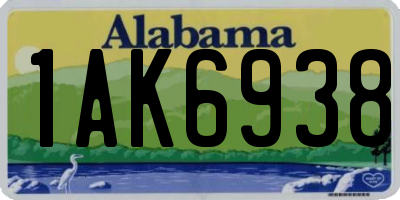 AL license plate 1AK6938