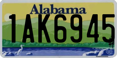 AL license plate 1AK6945