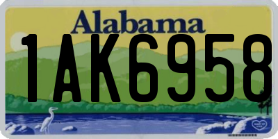 AL license plate 1AK6958