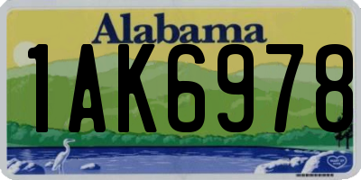AL license plate 1AK6978
