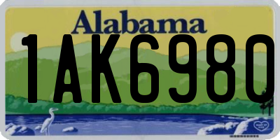AL license plate 1AK6980
