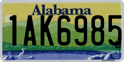 AL license plate 1AK6985