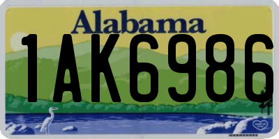 AL license plate 1AK6986