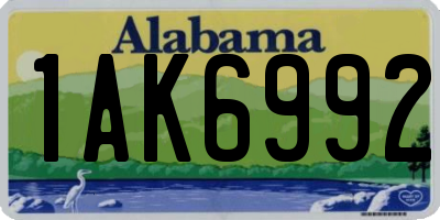 AL license plate 1AK6992