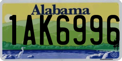 AL license plate 1AK6996