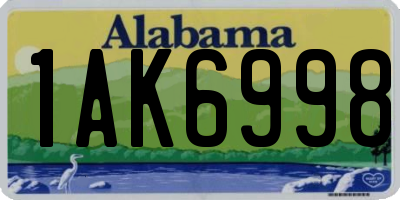 AL license plate 1AK6998