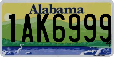 AL license plate 1AK6999