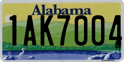 AL license plate 1AK7004