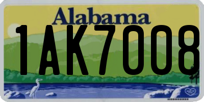 AL license plate 1AK7008