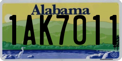 AL license plate 1AK7011