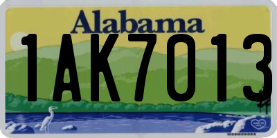 AL license plate 1AK7013
