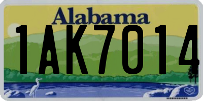 AL license plate 1AK7014