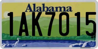 AL license plate 1AK7015