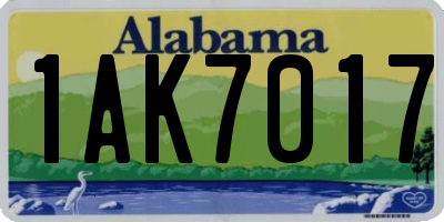 AL license plate 1AK7017